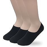 Eedor No Show Socks for Women - Non Slip & Low Cut Invisible Socks - Soft & Stretchable Cotton Blend - 3 Pack (Medium)
