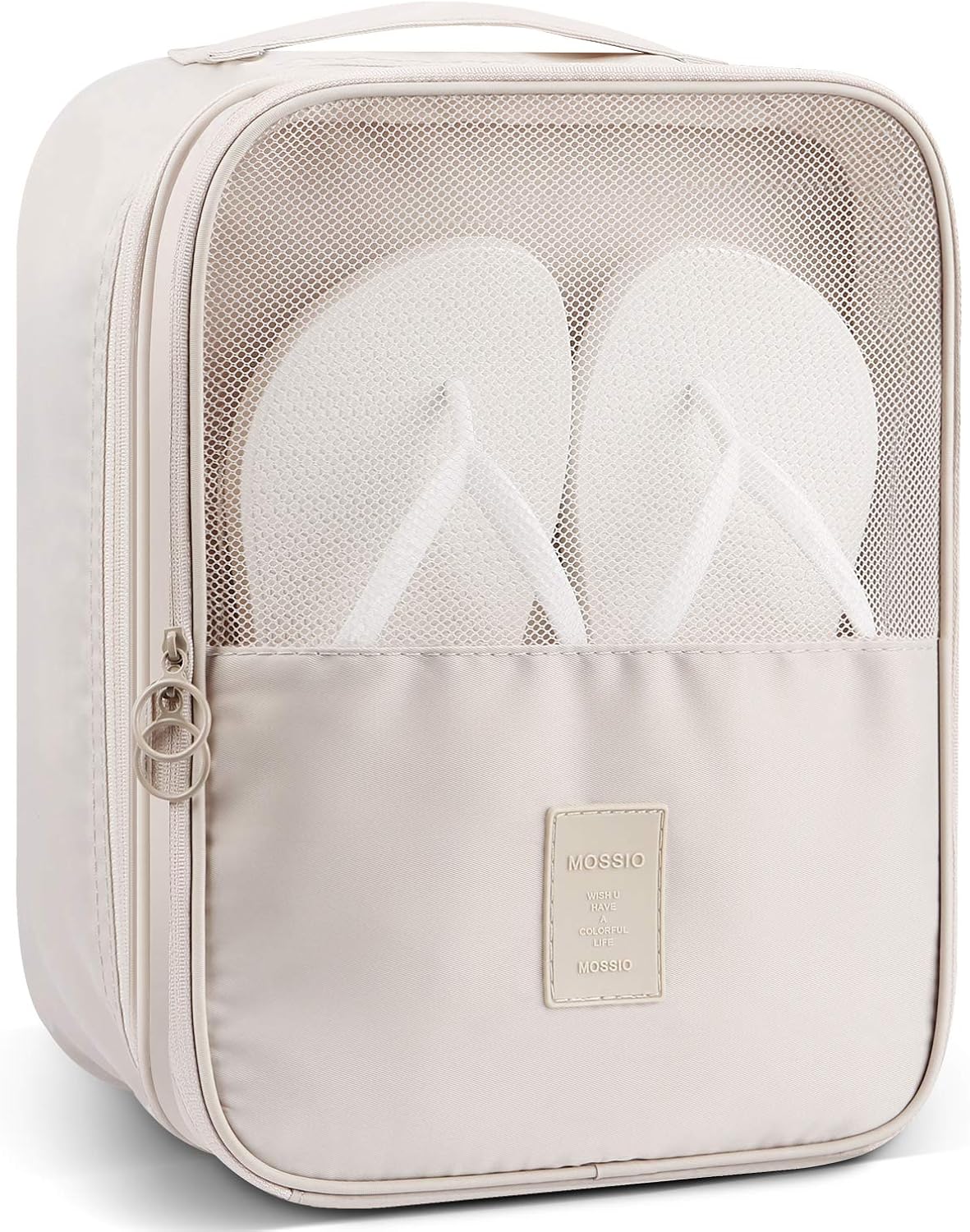 Shoe Bag,Mossio Large Waterproof Shoe Organizer with Zipper for Men & Women Beige: Shoes