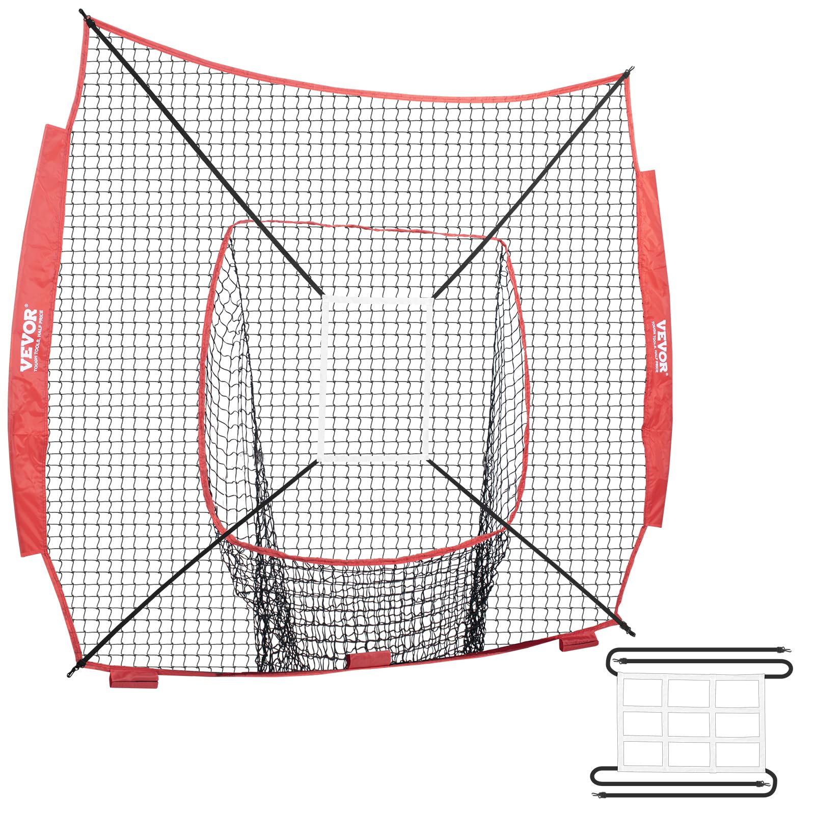 Photo 1 of VEVOR Portable Baseball Softball Practice Net - 7x7ft Replacement Net with Strike Zone (Net Only)
