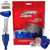 ITBEBE 120-Pack RJ45 Cat6a Pass Through Connectors for 23 AWG Cables - 120 Cat6a Passthrough Connector Ends and 120 RJ45 Conn