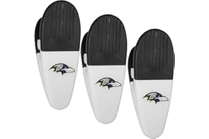 Siskiyou Sports NFL Baltimore Ravens Unisex Fan Shop Mini Chip Clip Magnets, 3 pk, Team Colors, One Size