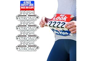 BibBoards Metal Enamel Finish Strong Event Clips - Snap & Lock bibSNAPS for Runners, Non-Magnetic Race Bib Holder for Marathon, Safety Lock Race Clips, Runner Number Holder - 4 Pack