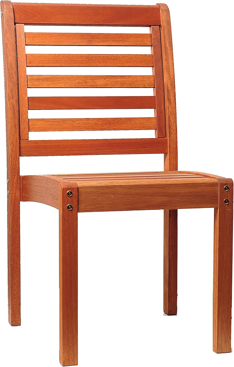 ia Leeds 2-Piece Stackable Side Chair | Eucalyptus Wood | Ideal for Outdoors and Indoors : Patio Dining Chairs : Garden & Outdoor