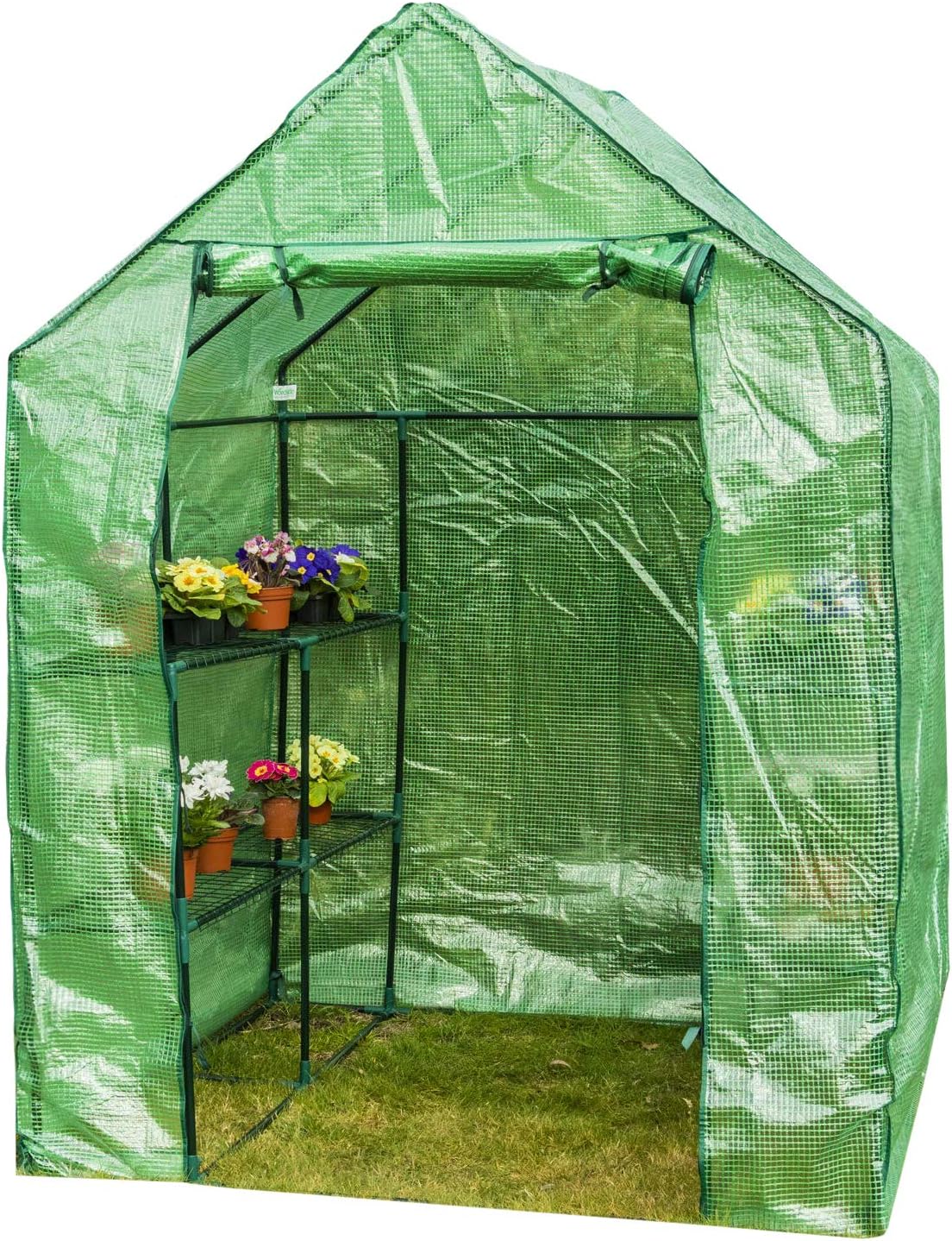 Garden & Patio WalkIn Polytunnel Greenhouse PVC PE Cover Galvanized