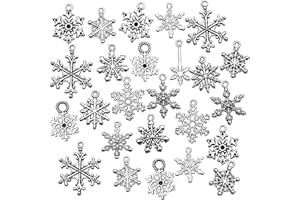 ILOVEDIYBEADS Snowflake Charm-100g (About 80-90pcs) Antique Silver Christmas Snowflake Charms Pendants for Crafting, Jewelry Findings Making Accessory for DIY Necklace Bracelet (M005)