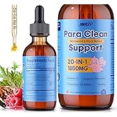 INNIOXV Parasite Cleanse for Humans & Kids, 20-in-1 Wormwood Black Walnut Clove Parasite Cleanse, Zeolite, Organic Chlorella, 20 Billion Probiotics, Liquid Detox Support, Alcohol-Free – 30 Servings