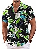 COOFANDY Mens Hawaiian Shirt Short Sleeve Floral