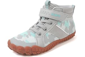 KUBUA Kids High Top Barefoot Shoes Boys Girls Minimalist Sneakers Lightweight Comfort Zero Drop Shoes Toddler Little Big Kid