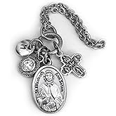 St. Elizabeth Ann Seton Necklace, Keychain or Clip, Patron Saint Confirmation Gift, Birthstone Crystal and Initial Charm