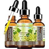Botanical Beauty GRAPE SEED Oil Pure Natural Undiluted Virgin Unscented Cold Pressed Carrier Oil for Face, Skin, Hair, Massag