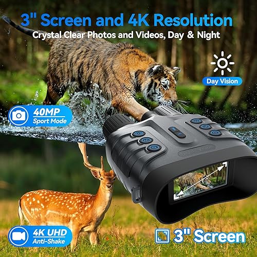 Night Vision Goggles,4K Full-Color Night Vision Binoculars for