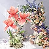 BEAMON ARTIFICIAL FLOWER Large Artificial Flowers, 5.58ft Giant Standing Poppy Decorations, Handcrafted Huge Flowers for Wedding, Garden, Hotel, Office, Shop Window Display (1, Dark Pink)