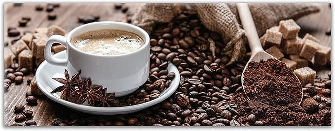 STYLER Küchenbild Coffee 30 x 80 x 0,4 cm I Glasbild Kitchen mit