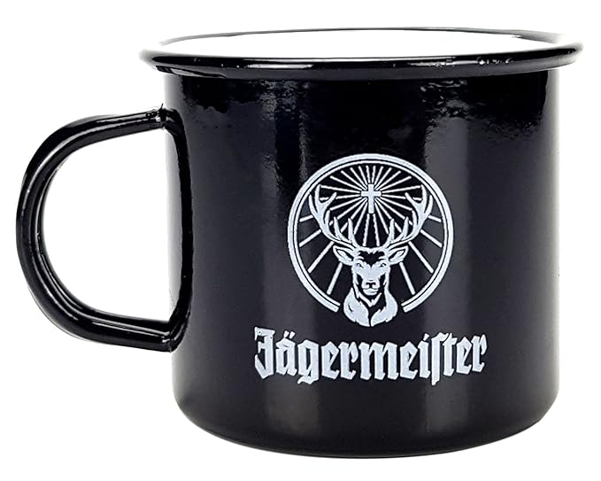 Jägermeister Krug Glas Metall Becher schwarz