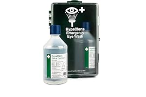 Safety First Aid Group HypaClens Eye Wash Station Cabinet Wall-Mounted with 2 x 500 ml Eye Wash Bottles