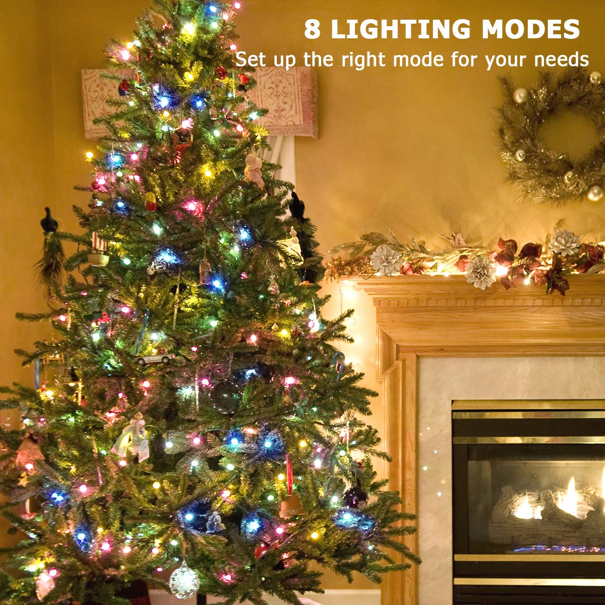 HSicily USB LED Fairy String Lights 8 Modes 120 LEDs 40Ft Starry Lights Plug in Remote Control Timer Christmas Party Holiday Wedding Bedroom Indoor Outdoor Decor (Colorful)