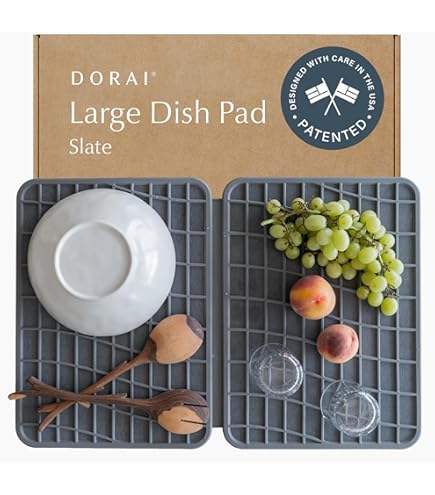 SILIDRY Large Stone Dish Drying Mat - 24"x16" Foldable Diatomaceous Earth Mat, Super Absorbent For Kitchen Counter
