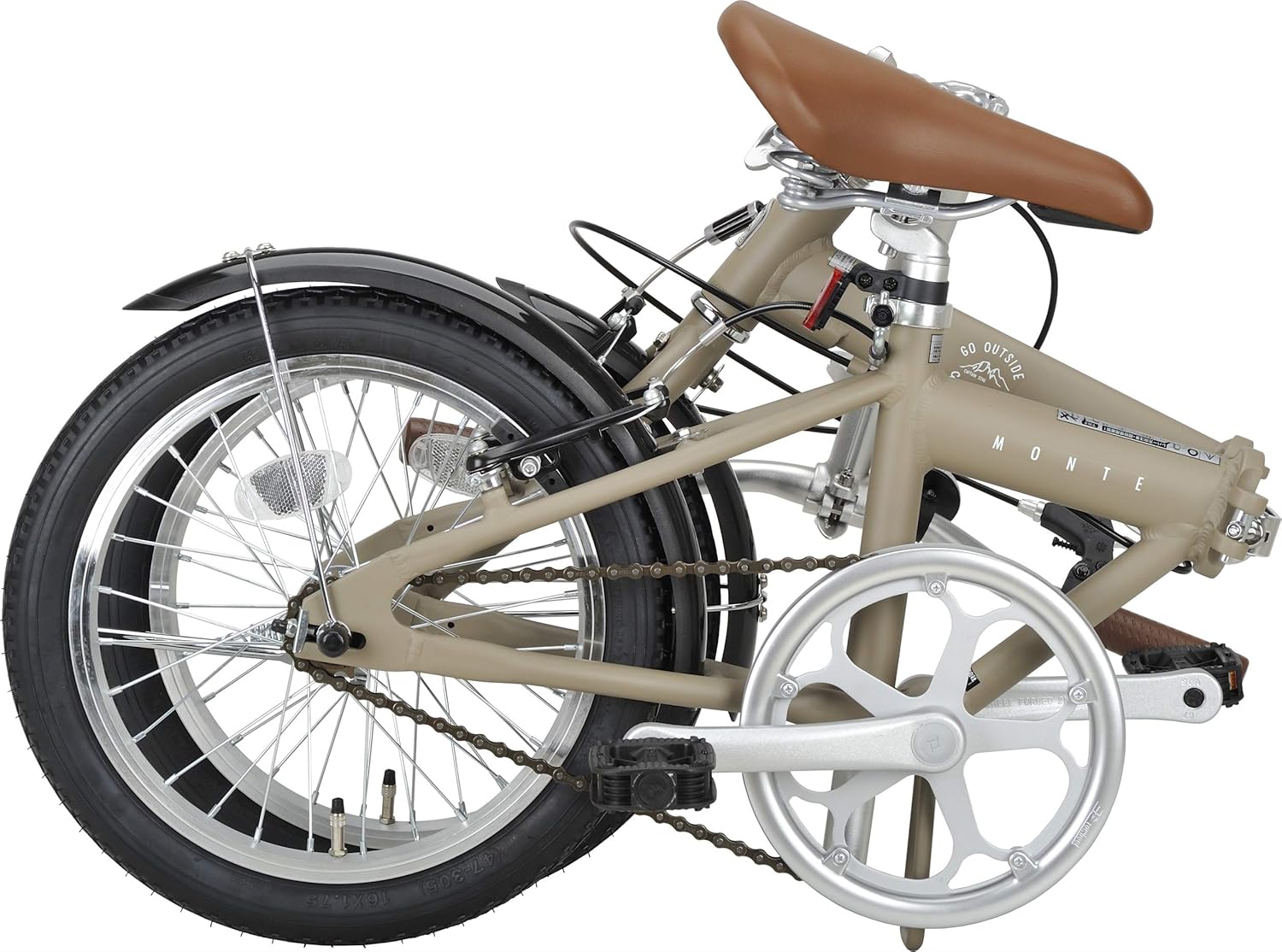Amazon キャプテンスタッグ Captain Stag Al 16インチ 折りたたみ自転車 アルミフレーム 重量約10 5kg ハンドル高さ調整 前後v型ブレーキ Shimanoパワーモジュレーター 高ギア比設定 前後泥よけ 標準装備 Al Fdb161 カーキ モンテ Yg 1211 キャプテンスタッグ