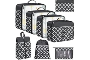 StorageRight Packing Cubes, 8 Set Suitcase Organizer Bags, Packing Cubes for Suitcases, Luggage Organizer for Travel Accessories Travel Essentials, Travel Bags Organizer for Luggage (Grey)