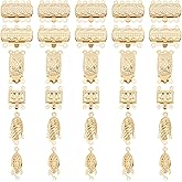 DICOSMETIC 30Sets 6 Styles Multi-Strand Box Clasp Golden Oval/Square/Rectangle Jewelry Clasps Pearl Filigree Necklace Layering Clasp Bracelet Separator for Jewelry Making