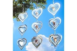 Factee Bird Deterrents for Outside, Reflective 3D Stainless Steel Wind Spinners, Garden Decor, Bird Scare Devices to Keep Woodpeckers, Pigeons Away from Your House, Patio, Orchards