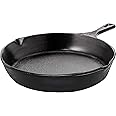 Utopia Kitchen Cast Iron Frying Pan 8 Inch, Cast Iron Chefs Pan, Pre Seasoned Skillet, Safe Grill Cookware for Indoor & Outdoor Use, Black