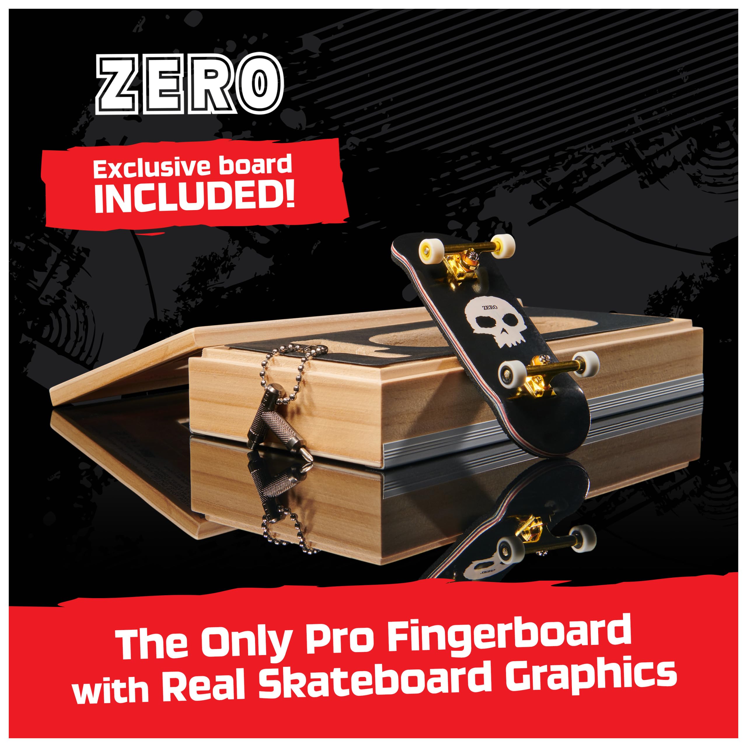 TECH DECK Zero Pro Series Finger Board with Storage Display, Built for Pros; Authentic Mini Skateboards, Kids Toys for Ages 6 and up