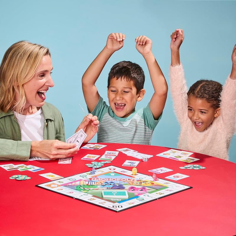 Jogo de Tabuleiro Junior Monopoly (Edição 2026) | 2 Jogos em 1 para Crianças Pequenas, Tabuleiro de 2 Lados | Desde os 4 anos | 2-4 Jogadores | 20 min. | Presentes para Pré-Escolares - Versão Espanhola