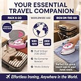 The Quilted Bear Premium Mini Steam Iron Pink with Hard Shell Case and Rest view 3