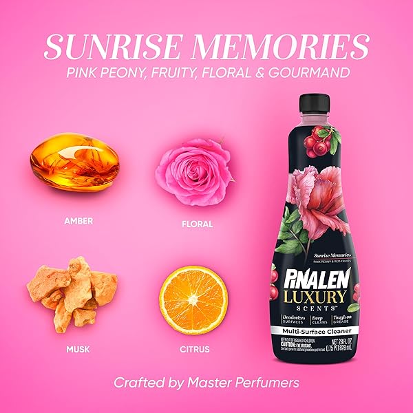 PINALEN LUXURY SCENT LIQUID MULTIPURPOSE CLEANER – SUNRISE MEMORIES – 28 FL OZ – ALL PURPOSE CLEANER FOR KITCHEN, BATHROOM & SURFACES