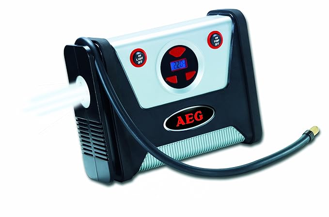 AEG 97136 Kompressor KD 7.0 - mit digitaler Druckvorwahl und Abschaltfunktion, LED-Beleuchtung, 12 Volt, max. 7 bar / 100 psi