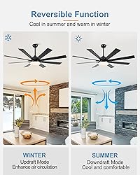 POCHFAN 62 inch Ceiling Fans with Lights and Remote