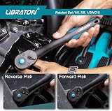 LIBRATON Ratchet Set 3 Pcs 1/4 3/8 1/2 Drive 72-Tooth Quick Release view 6