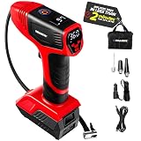 BULLSEYE PRO Tire Inflator with Pressure Gauge, Compact and Portable, Automatic Shut Off, 150 PSI Max, USB Home Rechargeable and Cord for Vehicular Use As Seen On TV (9475)