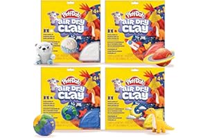 Play-Doh Lot de 16 argiles séchées à l'air libre en 4 couleurs, fournitures d'art et d'artisanat, argile à modeler, activités