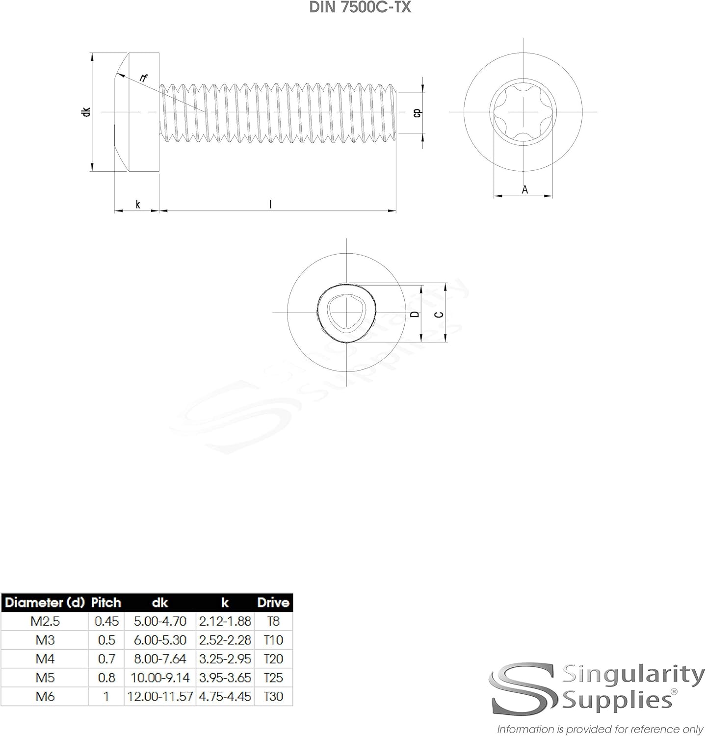 M2.5 (2.5mm x 10mm) TX Pan Thread Rolling Screw - Stainless Steel (A2) (Pack of 20), M2.5x10 - A2 (20) - Image 5