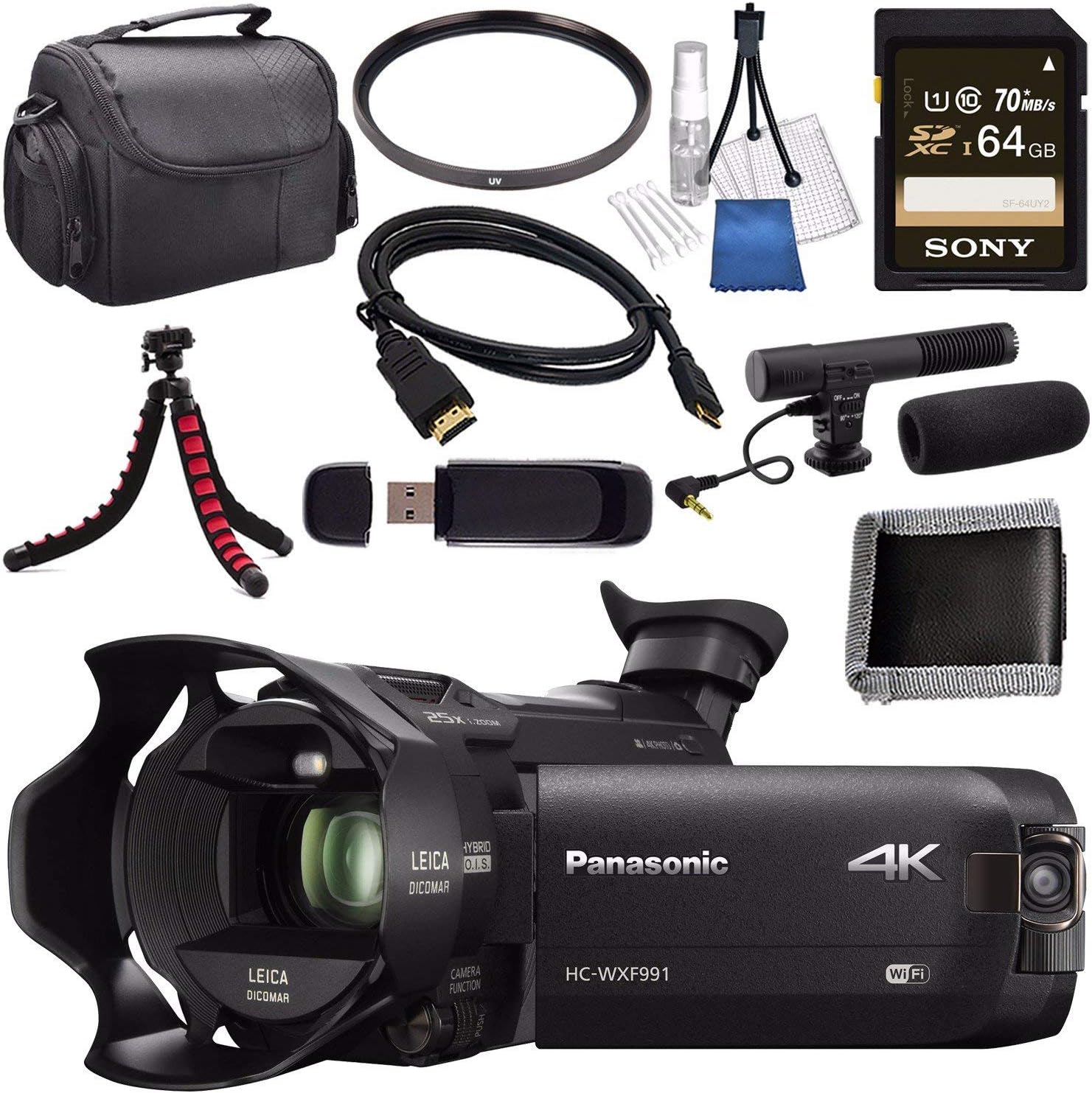 Panasonic HCWXF991 HCWXF991K 4K Ultra HD Camcorder with Twin Camera