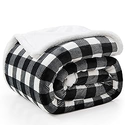 BEDELITE Sherpa Fleece Blanket - Black and White