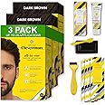 3x2 Pack Cleverman Dark Brown Hair & Beard Dye for Men, All-in-One Reusable Kit - Mens Color For Natural-Looking Gray Coverage, Professional-Quality and Ammonia-Free for Hair, Beard & Gray Mustache