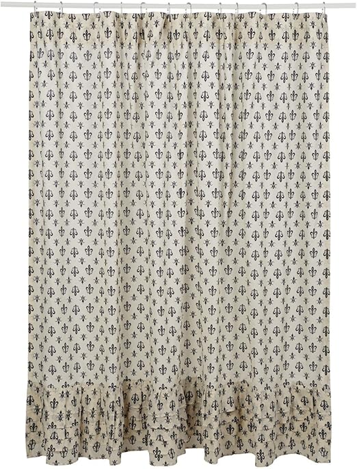 Amazon Com Vhc Brands 18018 Elysee Ruffled Shower Curtain 72x72