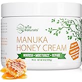 Wild Naturals Manuka Honey Moisturizer for Dry, Sensitive Skin – Eczema Relief Face Cream – Soothing Cream for Redness & Irritation – Face, Hand & Body Moisturizer for Women & Men