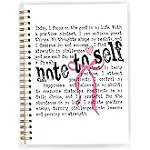 JWVK Coquette Pink Bow Mental Health Spiral Notebook, Self Love Journal to Women, Note to Self Inspirational Notebooks Journals, Positive Affirmations for Women,5.5x8.3 Inch