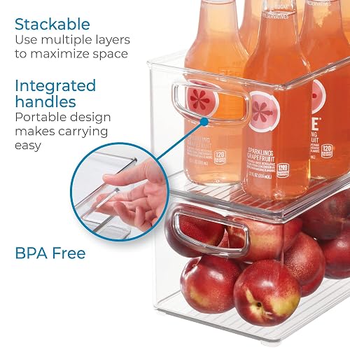 InterDesign IDesign Stackable Pantry Bins - Set Of 2 Clear Plastic Organizer Bins With Handles, 10x8x3 Inch - View #8