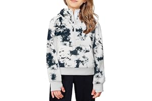 Arshiner Girls Sweatshirt Half Zip Hoodie Fleece Pullover Sweatshirts for Teen Girls Fall Winter Clothes Thumb Hole