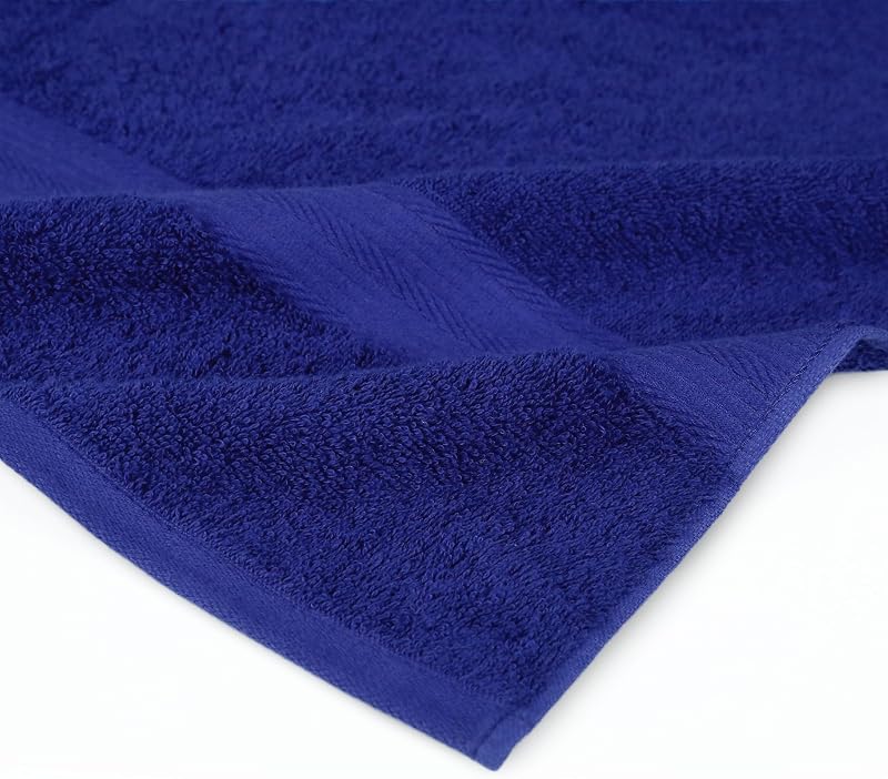 Drap de Bain Grande Taille - 100% Coton Anti-décoloration, Ultra Doux et Absorbant - 70 x 140 cm, Bleu Royal, Lot de 2