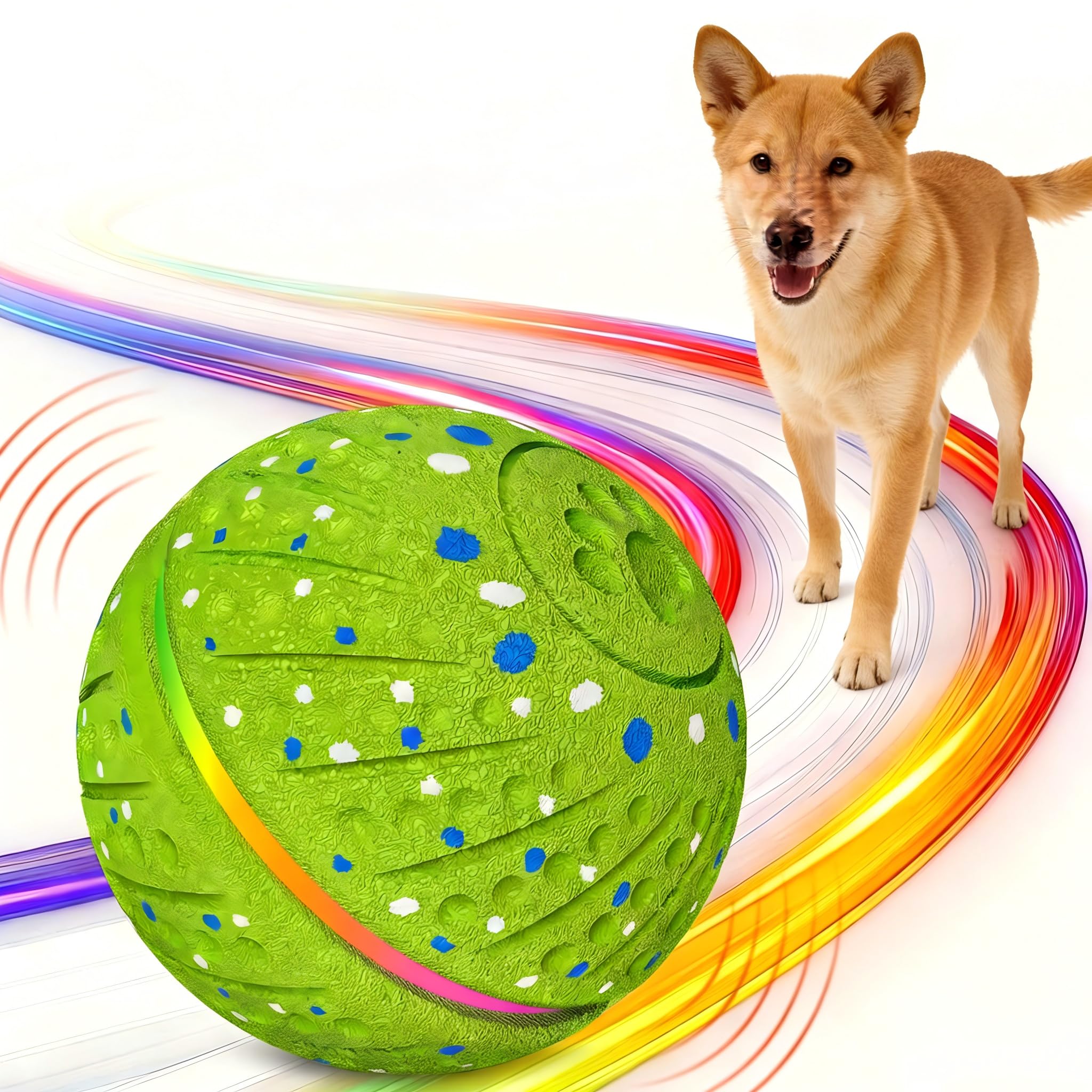 Photo 1 of Sankell Interactive Dog Toys Ball - Smart Moving Bouncing Dog Ball with RGB Lights, E-TPU Material, 3 Play Modes Automatic Rolling Dogs Toy for Small Medium Dogs Keep Them Busy(Blue)