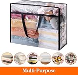 Lifewit 3 Pack 95L Clear Plastic Storage Bags with Handles Wardrobe Organizer view 4