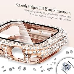 WINGLE 2-in-1 Waterproof Bling Case for Apple Watch