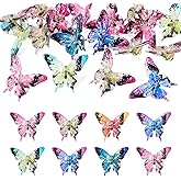 Boutigem 24Pcs Butterfly Acrylic Beads for Pens, Colorful Butterfly Fancy Spacer Focal Beads Insect Animal Butterflies Vertical Hole Bead for DIY Crafts Earring Keychain Jewelry Making