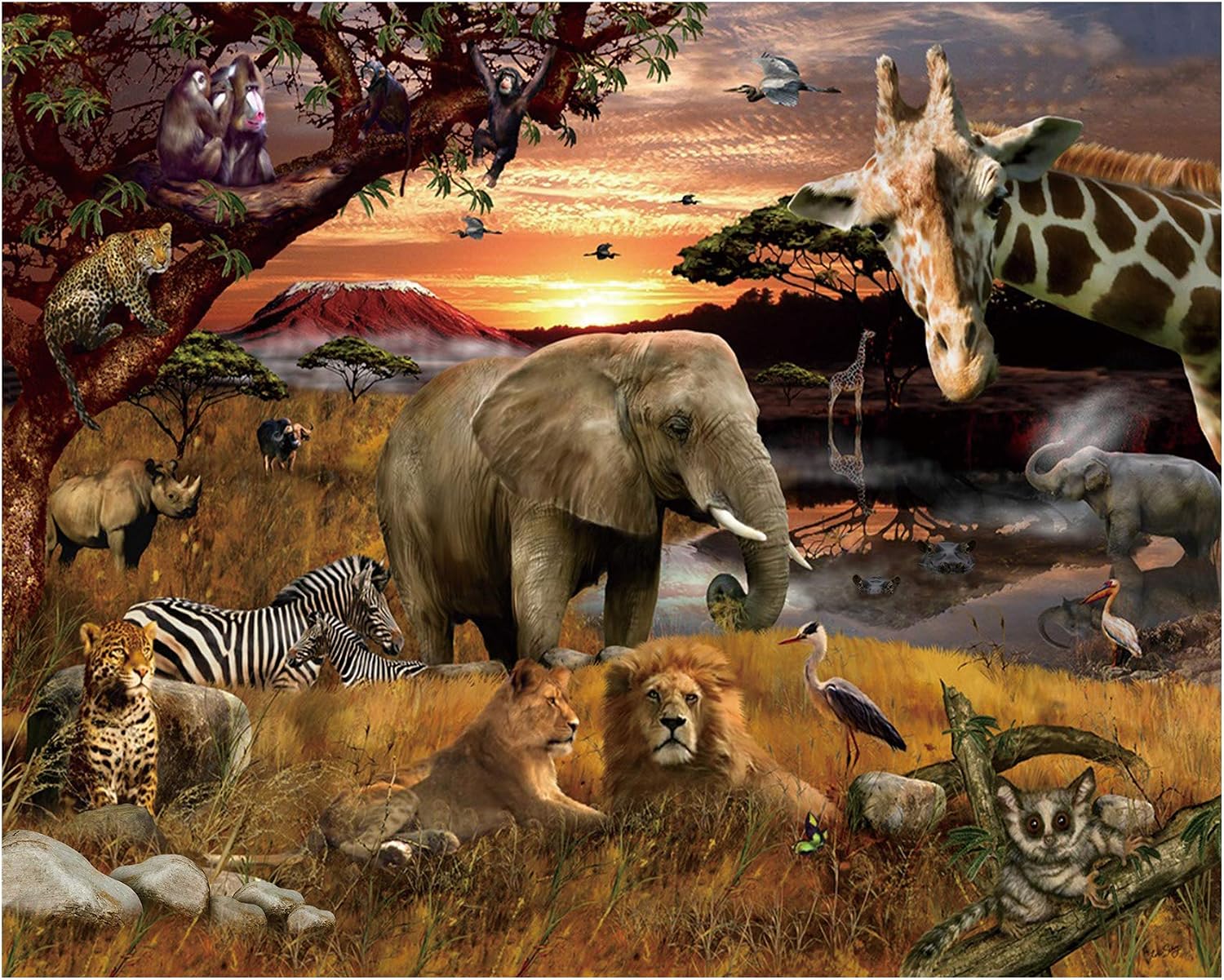 Musykrafties Tropical African Forest Jungle Safari Scenic Backdrop Large Banner Photography Studio Fabric Background Photobooth Prop 7x6feet #2195 - Image 3